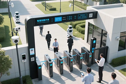 outdoor pedestrian swing barrier gate