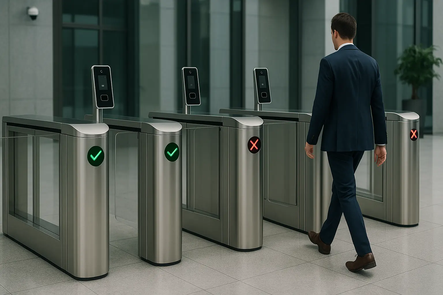 Anti-tailgating snelheidspoort