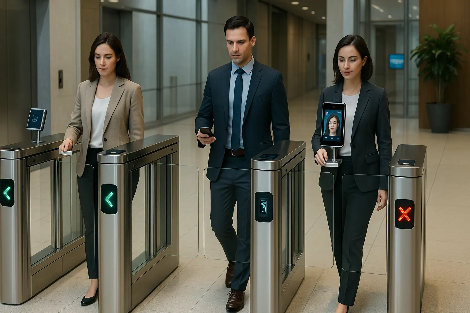 Voetgangerspoort van kantoorgebouw