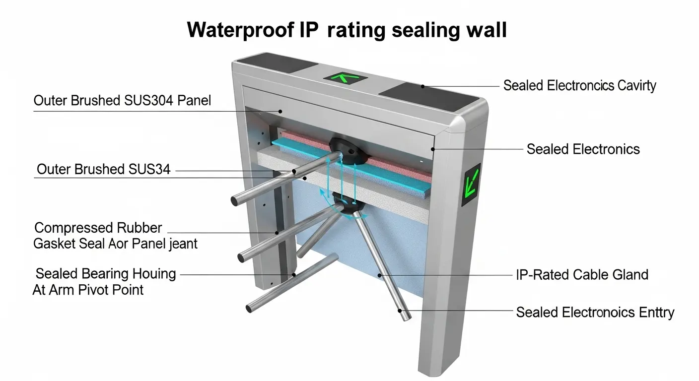 Waterdichte draaipoort