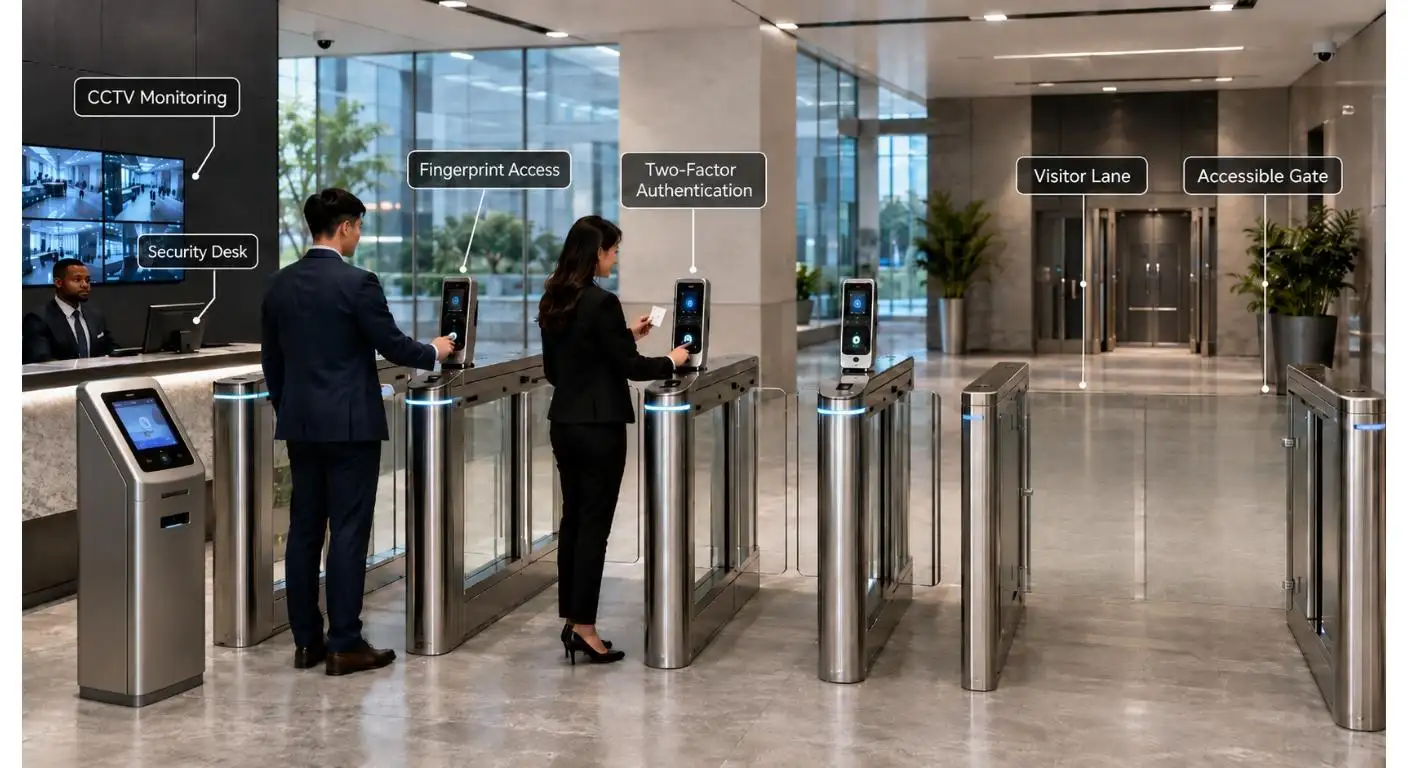 Fabrikant biometrische draaihekken met vingerafdrukscanner